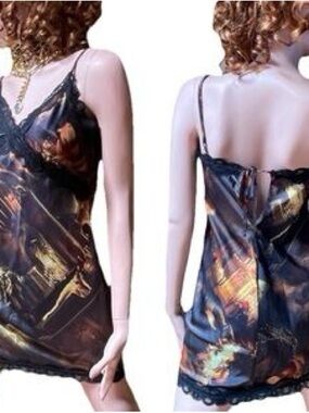 Current Mood Evil Underworld Photo Print Slip Dress